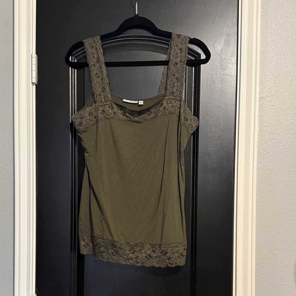 Halogen Olive Lace Trim Camisole